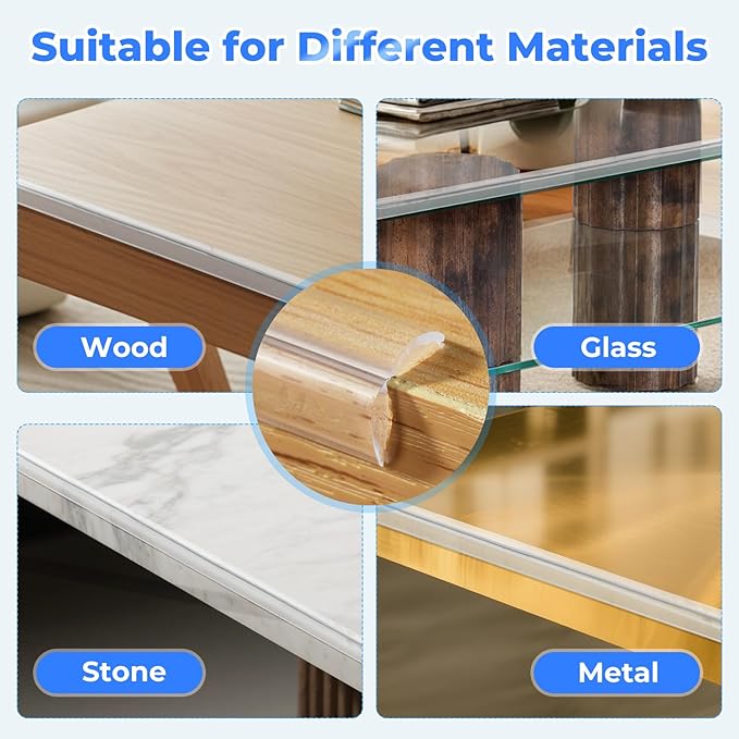Kloejaa Edge Corner Protector Baby Proofing, Clear Soft Corner Protectors Baby Proof, Furniture Corner Guard & Edge Safety, Edge Protector for Table and Fireplace(19.6ft L*1.56inch W*0.14inch H)