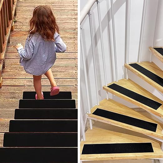 Danlaila Anti Slip Grip Tape Heavy Duty for Stairs 4inch × 60Ft Outdoor/Indoor Waterproof Safety Non Skid Roll for Stair Steps Ramp Traction Tread Staircases Grips Adhesive Non Slip Strips Walk- Black