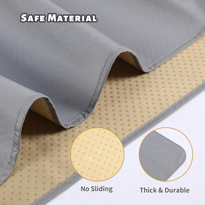 DFHY Splat Mat for Under High Chair/Arts/Crafts/Outdoor Picnic Mat, Washable Baby Spill Mat Waterproof Anti-Slip Floor Splash Mat, 60"x 60"Portable Baby Play Mat and Table Cloth (Light Grey)