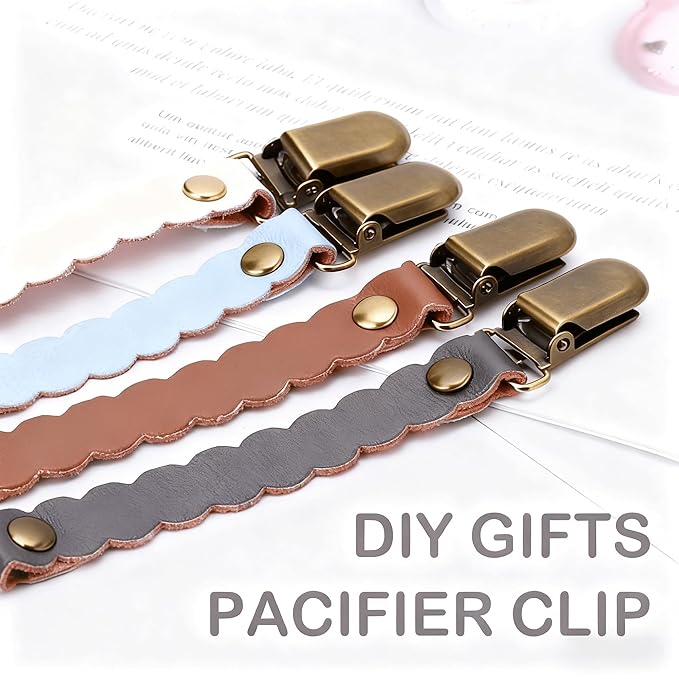 25 PCS 1" Suspender Clips Metal Pacifier Clip Holder for Pacifiers DIY Baby Girl Toy Bibs Garter Making Supplies (Bronze, Bulk)