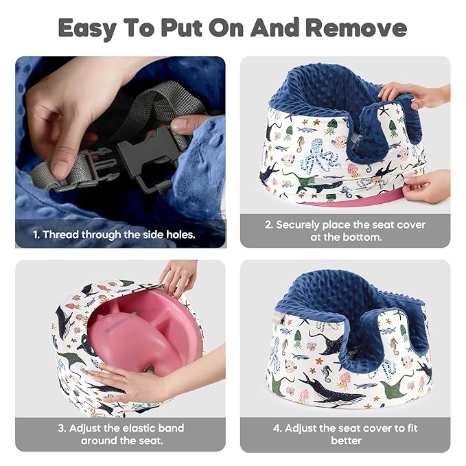 Seat Cover Compatible with Bumbo and Nuby Seat, Booster Seats Accessories, Soft Breathable Cover for Baby Girl Boy, Cover Only