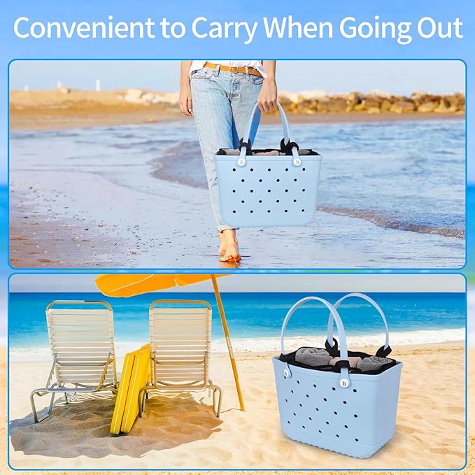 Dry and wet separation,Beach Bags Organizer Insert Compatible with Original XL Bogg Bag,Lightweight Mesh Divider Pouch Insert for Bogg Bag Accessories, 18" x 8.3" x 12.2" Beach Tote Bags