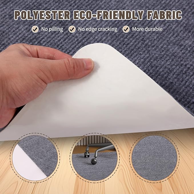 Office Chair Mat - for Hardwood Floors, Large Non-Slip Easy-Clean Floor Protection Blanket (Grey, “60x 48in”).