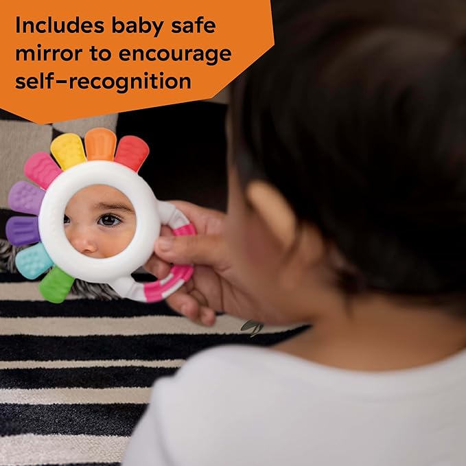 Baby Einstein Ocean Explorers Sensational Janet Sensory Rattle & Teether, Ages 0+ Months, Pink Jellyfish