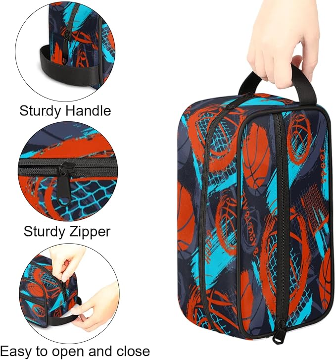 Boys Toiletry Bag Basketball Kids Dopp Kit Waterproof Hanging Wash Bag Cosmetic Bag Medicine Bag for Travel Sports Shower Essential