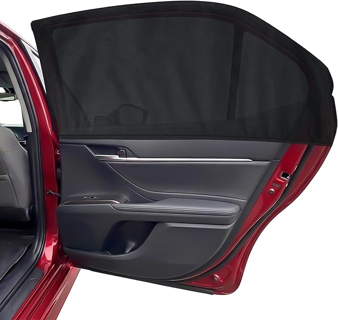 EcoNour Rear Side Window Shades for Toyota Camry 2018–2024 | Custom Fit Stretch Mesh Sun Shades for Heat Reduction, UV Protection & Privacy | Car Window Cover Accessories