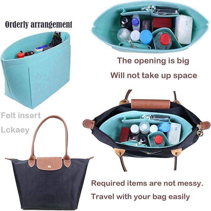 Lckaey Purse Organizer Insert for Longchamp Le Pliage Neo Handbags Insert Organizer 1012hu blue-S