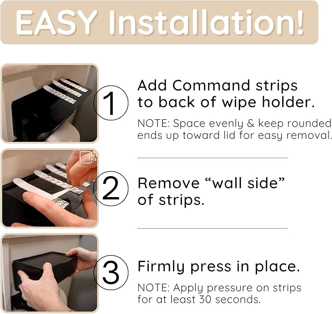 Bathroom Wipes Holder Dispenser with Shelf – Restroom Organizer & Wipe Holder for Bathroom – Tool Free Wall Mounted Baby Wipe Holder by Storage Theory – White, 2 Pack