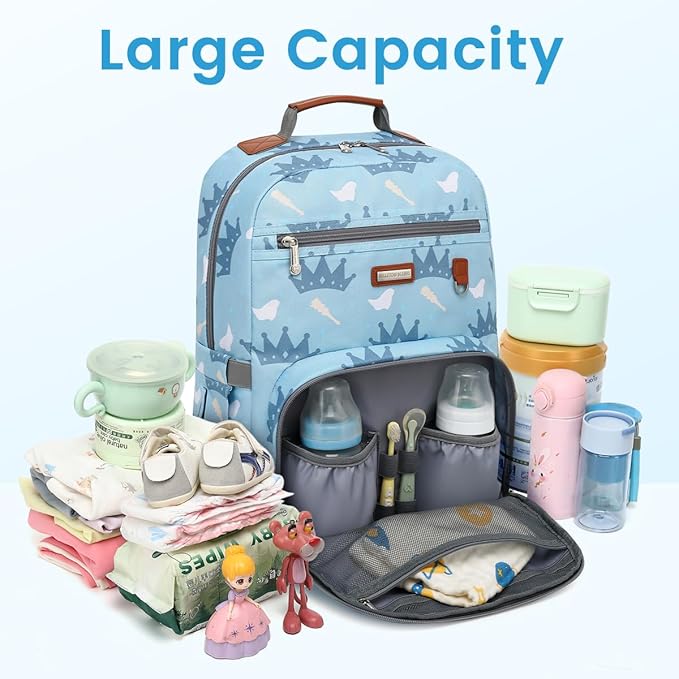 BILLITON MASHI Diaper Bag Backpack, Large Baby Nappy Bags with Portable Changing Pad for Boys and GirlsMultifunction Travel Baby Bag for Moms Dads, Shower Gifts Waterproof and Stylish