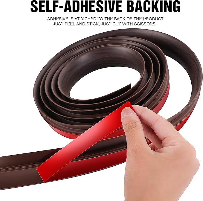 BNELL Floor Transition Strip Self Adhesive-PVC Carpet & Floor Edging Trim Strip,Threshold Transitions Suitable for Threshold Height Less Than 7mm (9.84FT_Walnut Grain)