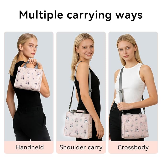 PHEBEN Small Diaper Bag Tote Waterproof Travel Mini Diaper Bag Multi-Function Baby Handbag Crossbody Purse(Pink Octopus)