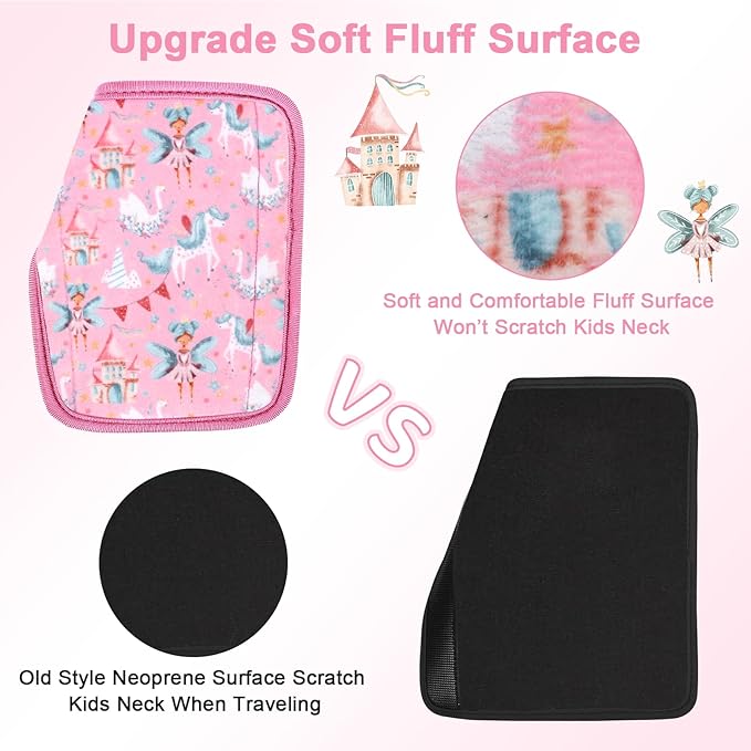 Car Seat Straps Pads for Kids, Ultra Soft Plush Car Seat Strap Covers for Kids, Infant Carseat Shoulder Pad, Hip Support for Car Seats, Pushchair, Baby Stroller. (Wizard Castle)