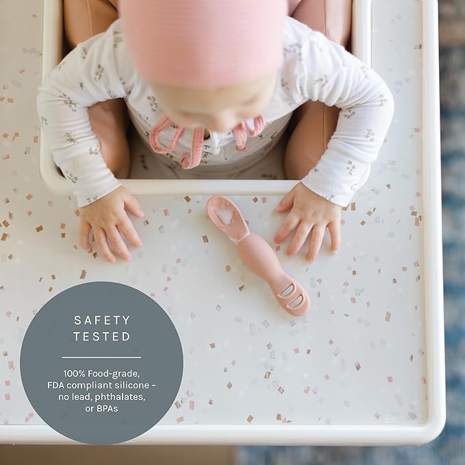 Yeah Baby Goods Placemats Compatible with The IKEA Antilop Highchair (Terrazzo on Milk) - Food-Grade Silicone Highchair Tray Mat – Easy to Clean, High Chair Accessory