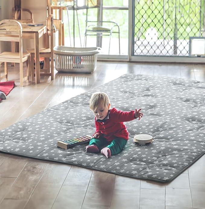 Baby Play Mat 71x59 Inches Thick Baby Crawling Mat, Large, Non Slip Padded Baby Playpen Mat for Playing, One-Piece Baby Floor Play Mat for Babies, Toddlers