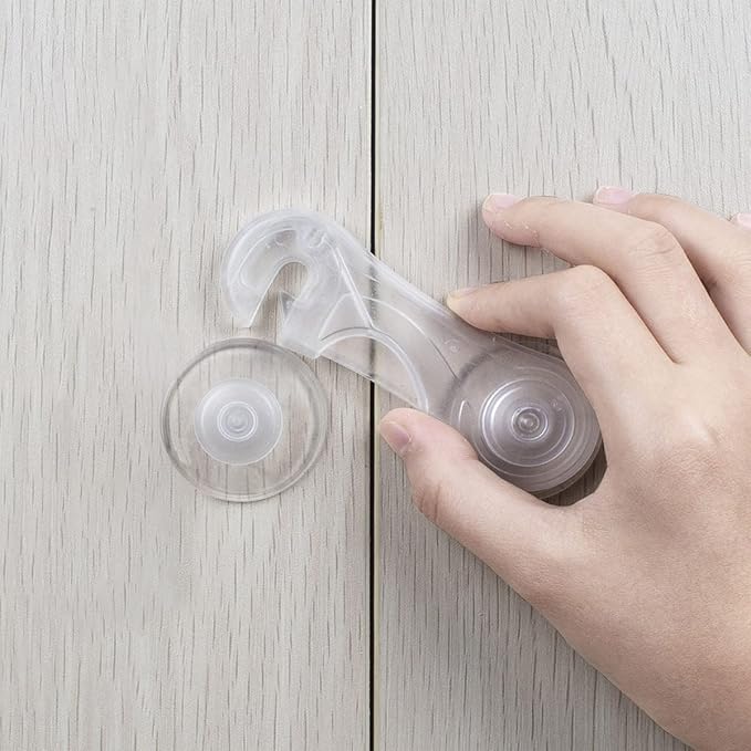 Child Safety Cabinet Locks (10 Pack) - Baby Proofing Latches Lock for Drawers, Toilet Seat, Fridge, Oven, with 10 Extra 3M Adhesives (Transparent)