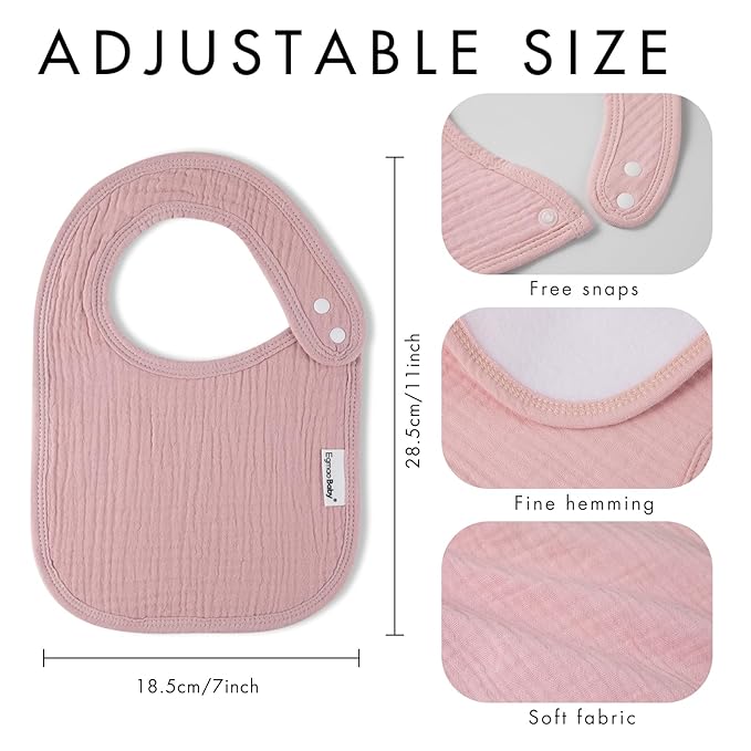 Muslin Bibs for Baby Boys Girls,Organic Muslin Baby Bib for Drooling and Teething,Soft Bandana Drool Bibs 5 Pack