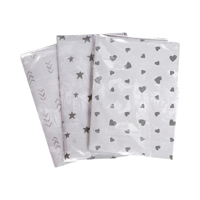 J.L. Childress Disposable Restaurant High Chair Covers - Baby Travel Accessory for Kids & Toddlers, Individually Wrapped, Covers All Surfaces - 12 Count, Stars/Hearts/Arrows