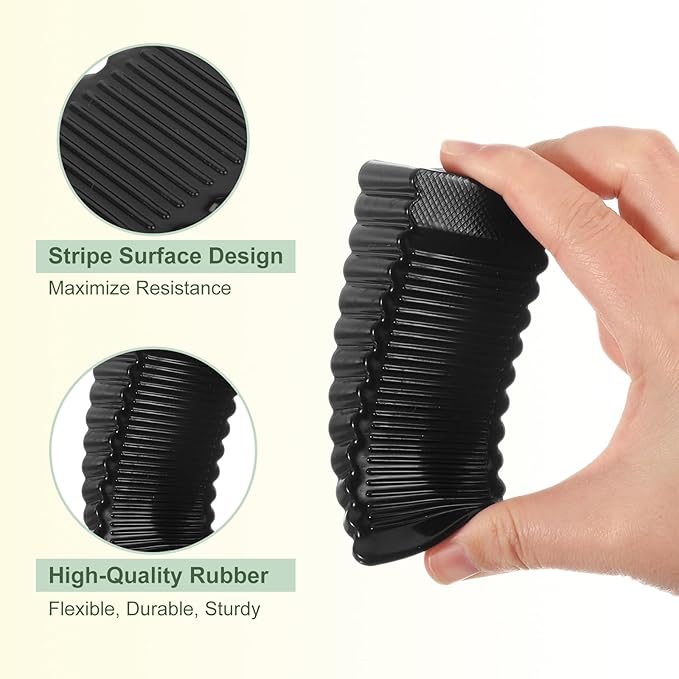 uxcell 6 Pcs Door Stoppers for Bottom of Door, 28mm/1.10 Inch Door Stops, Rubber Door Stopper Wedge Anti Slip, Window Stopper Door Stackable, Black