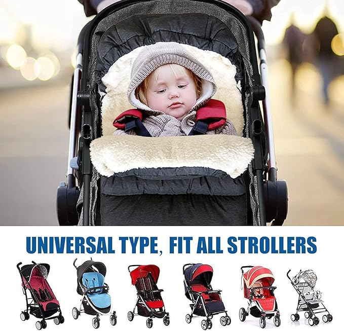 Waterproof Thickened Universal Stroller Blanket - Baby/Toddler Stroller Footmuff, Sleeping Bag&Bunting, Cold-Weather Winter Cover (Brown)