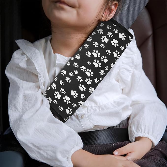 YR Seat Belt Cover for Kids, Soft Comfort Seat Belt Cushion for Children, Cute Cartoon Pattern Car Seat Belt Pads Cover for Girls and Boys, 1 Pack (Paw)