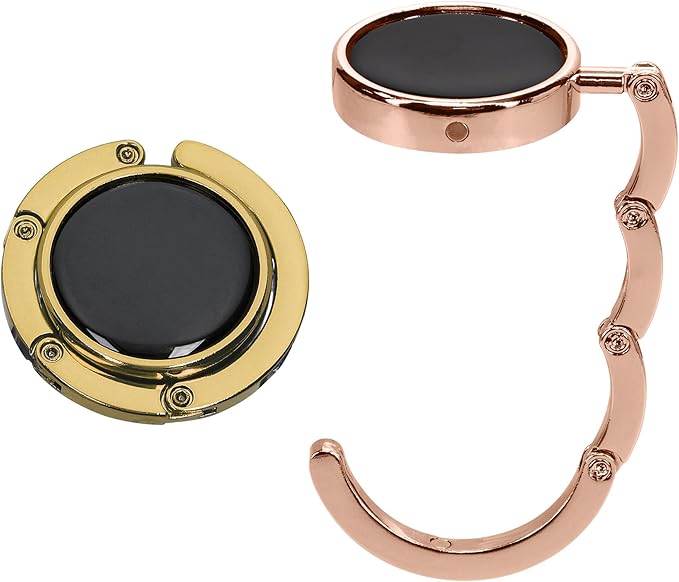 kwmobile Purse Hanger for Table (Set of 2) - Purse Hook for Table - Folding Handbag Hanger - Portable Bag Holder