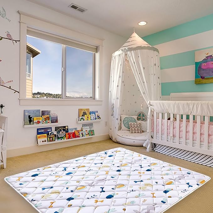 Premium Foam Baby Play Mat for Floor 79" X 71", Extra Large Soft Thicker Activity Playmats for Babies, Toddlers, Infants, Play & Tummy Time, Foldable & Machine Washable Baby Crawling Mat