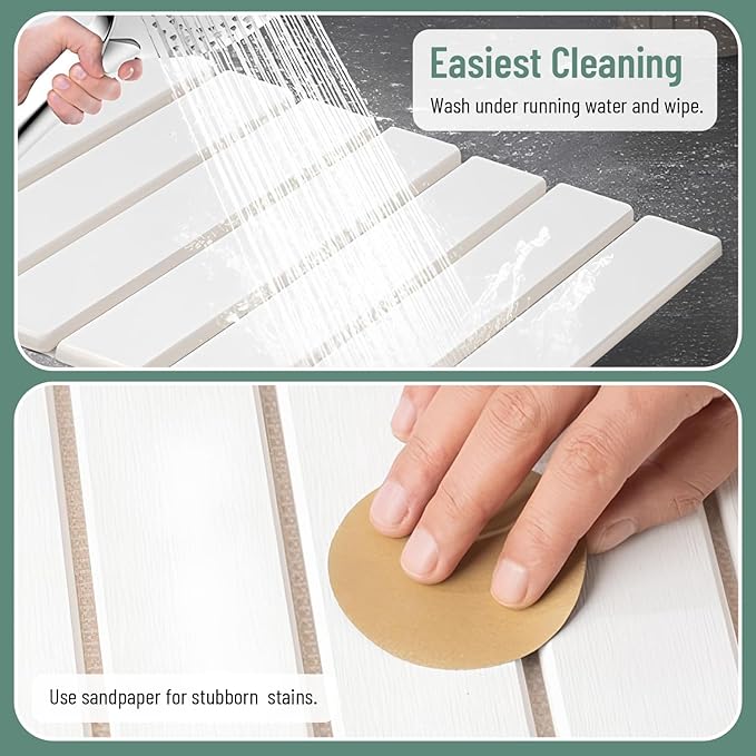 Stone Dish Drying Mat For Kitchen Counter Off-White 16"x12" – Quick Dry & Foldable Diatomaceous Earth Mat for Dish , Bottle , Cup , Tableware & Match Any Countertop.