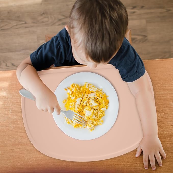 Cuddle Campus Set of 3 Silicone Placemats with Raised Edges for Kids,Toddlers,Babies, Non-Slip Dinning Table Mat, Baby Eating Mat, Food Mat Set 6