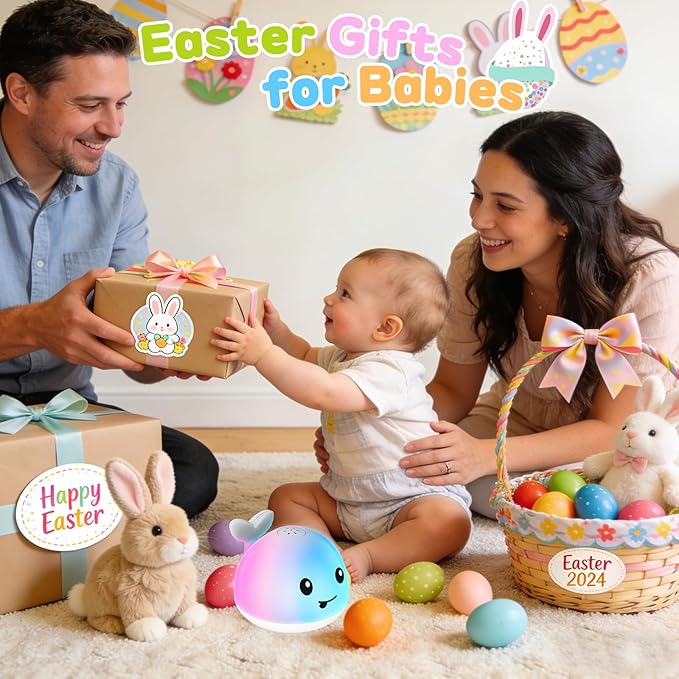 Baby Bath Toys for Kids Ages 1-3 & Babies 6-12 Months, Light Up Whale Sprinkler Water Toys for Infant Toddlers 1 2 3 Year Old Boys Girls Easter Basket Stuffers Birthday Gifts Newborn Essentials