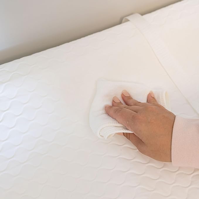 Regalo Baby Basics Changing Pad with Non-Slip Grip System, Waterproof Diaper Changing Pad for Dresser or Changing Table, Contoured Infant Changing Pad with Safety Strap, White