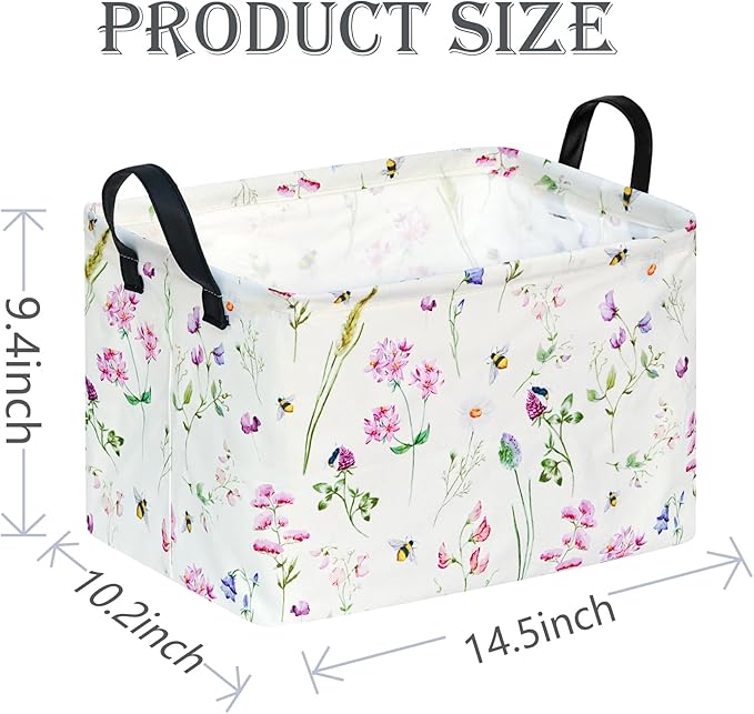 ACMUUNI Rectangle Gift Shelf Nursery Storage Basket Laundry Hamper Storage Box and Bins for Home Clothes with Handles