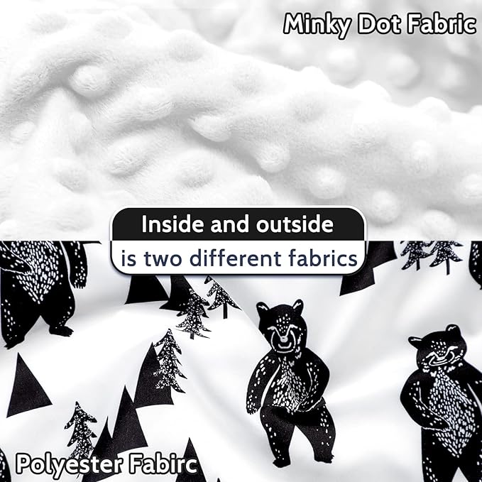 Baby Carseat Cover Boys, Newborn Car seat Canopy, Minky Cozy & Warm Cover, Winter Carrier Cover with Peep Windows, Soft & Breathable, Bear Stuff