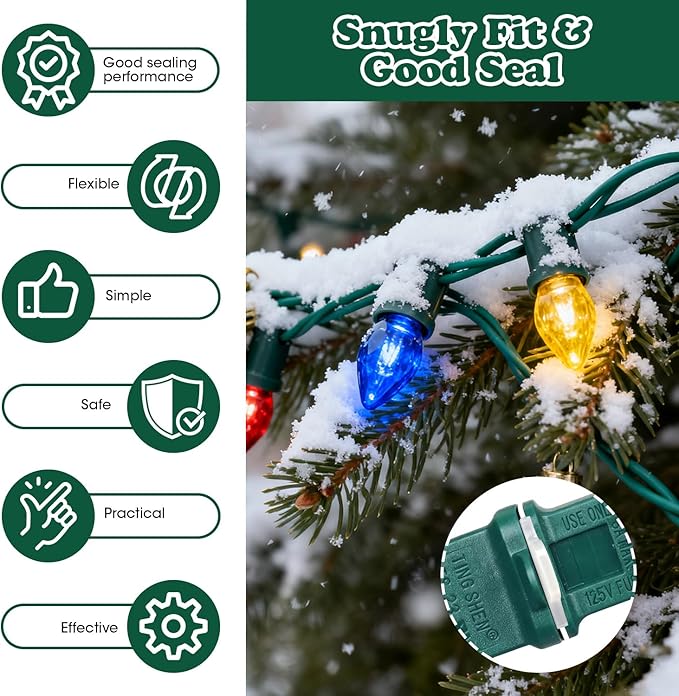 60 Sets Weatherproof Gaskets and Plug Covers Outdoor Waterproof Outlet Plug Covers Extension Gfci Electric Cord Protectors Christmas Lighting Installation Weatherproof Gaskets Kits Stop Gfci Tripping
