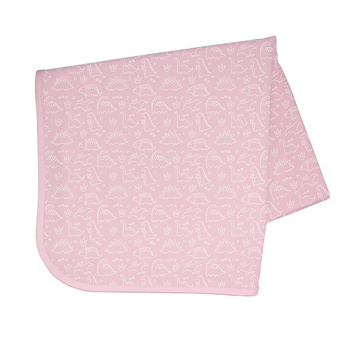 BapronBaby Dino Friends Blush Splash Mat - Waterproof Catch-All for Under High Chairs, Floors, Tables, Playtime or Arts & Crafts - Machine Washable - 45" x 45”