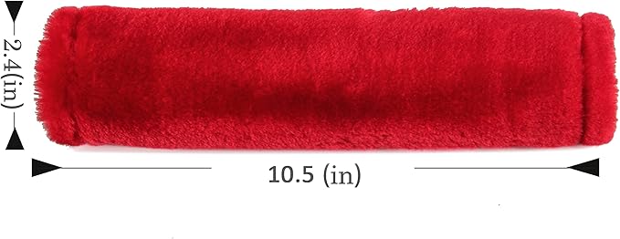 Amooca Soft Faux Fur Universal Fit Seatbelt Cover Car Truck SUV Airplane Seat Belt Shoulder Pad for Carmera Backpack Straps Neck Cushion Protector 2 Pack 10.5in Red