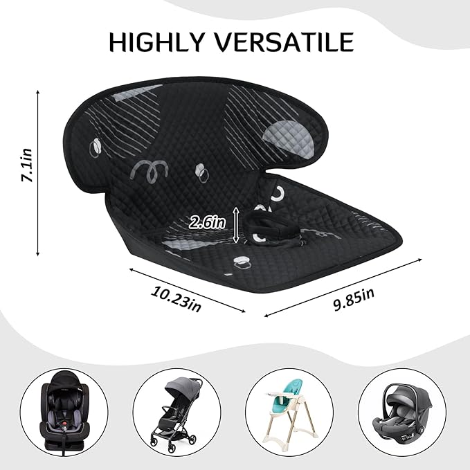 INFANZIA Dry Seat, Car Seat Protector Waterproof Carseat Liner Potty Training Toddlers, Baby and Infants, Piddle Pad for Carseats Strollers (Geometric Black, 1 Pack