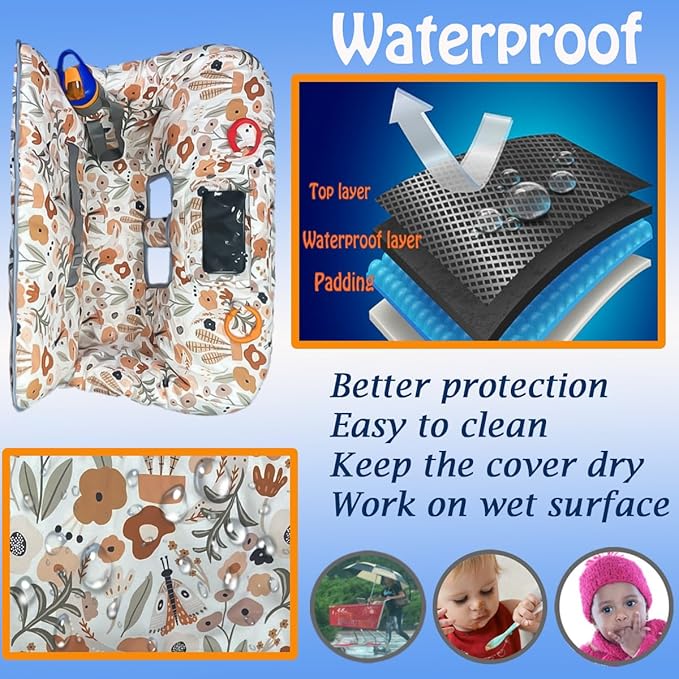 Shopping Cart Cover for Baby and Toddler, Waterproof Grocery Cart and High Chair Cover, Soft Padded Cart Cover for Babies, Universal Fit for Costco, Target and Restaurant High Chairs