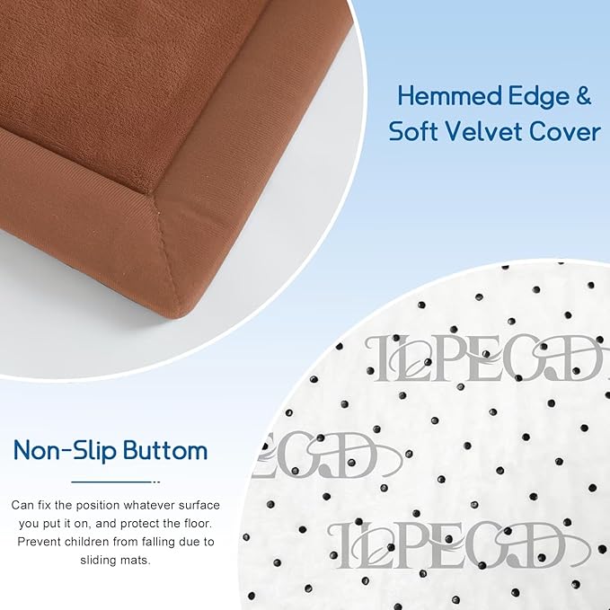 Baby Play Mat for Floor Tummy Time Nursery Muscle Area Rug Playroom Rug Tatami 47"*47" Memory Foam 1.3" Thick Crawling for Babies,Toddlers, Infants,Floor(Brick Red)