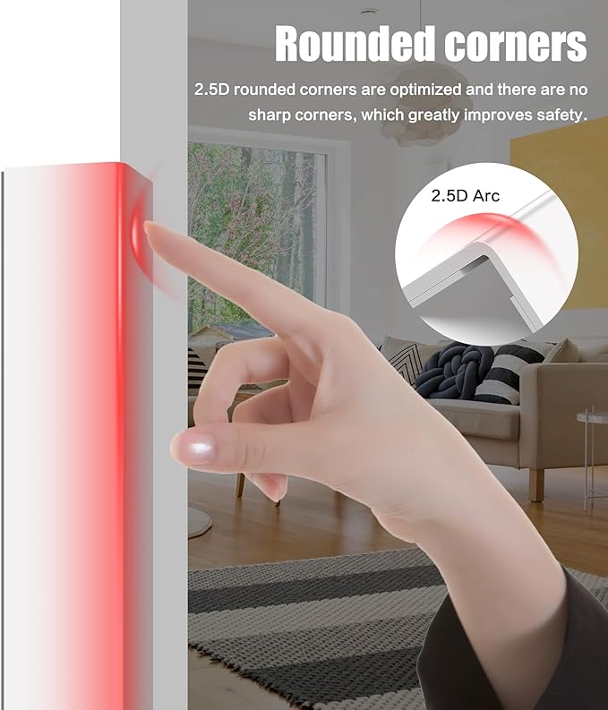 Wall Corner Protector, Walls Edge Protector，Self-Adhesive Wall Corner Guards,PVC Double Side Edge Protector， Furniture Stairs Guard (2, 2.5x120cm/0.98x47.2in)