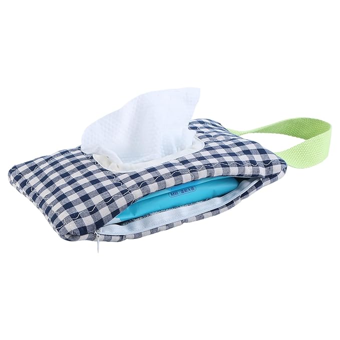 Quilted Baby Wipe Holder Quilted Wipe Pouch Portable Hanging Floral Wet Wipes Bag for Car, Stroller