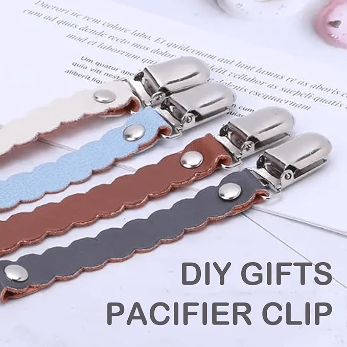 25 PCS Baby Girl Pacifier Metal Clip DIY Suspender Clips for Stroller Toy Straps Bibs Fasteners Supplies Garters Crafting Making Hardware Bulk (5-Styles, Silver)