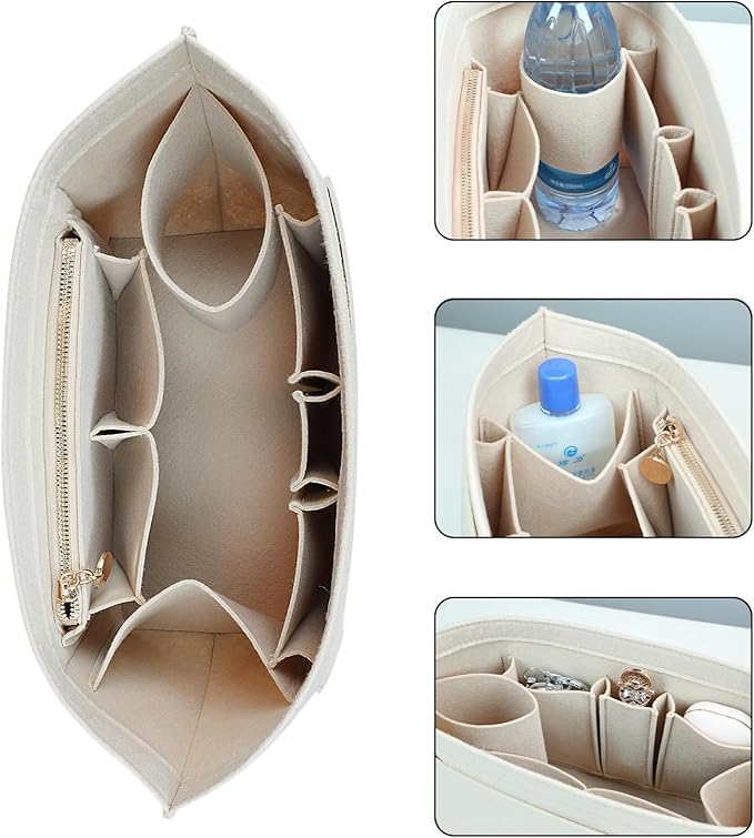 Felt Organizer Insert for Longchamp Le Pliage Handbag Women Purse organizer 1012-25beige-M