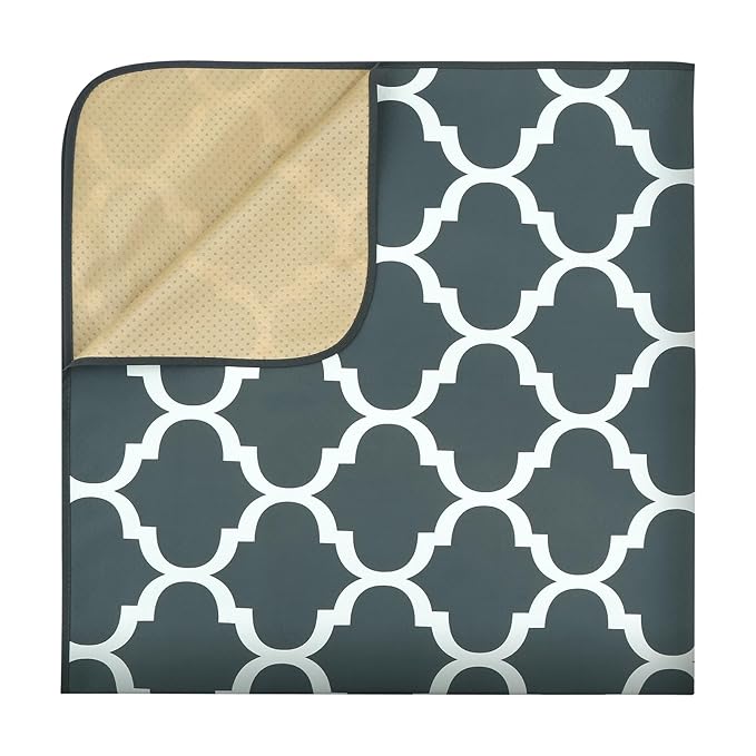 Splat Mat for Under High Chair/Arts/Crafts by CLCROBD, 51" Baby Anti-Slip Food Splash and Spill Mat for Eating Mess, Waterproof Floor Protector and Table Cloth (Lattice)