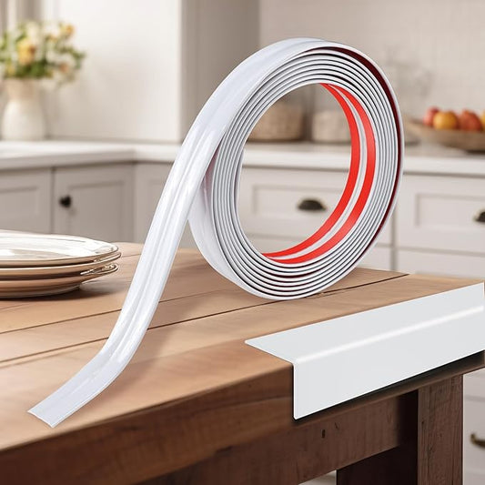0.8 Inch x 10 Feet Wall Corner Protector Peel and Stick Corner Trim Molding Strip Self Adhesive Wall Edge Protectors Guards for Edge Ceiling, White
