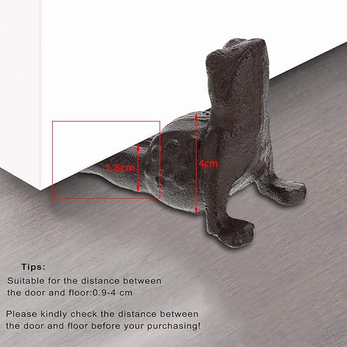 Sumnacon Cast Iron Cute Frog Door Stop - Heavy Duty Floor Door Stopper Avoid Drilling Hole, Vintage Iron Doorstop Wedge for Patio Yard Garden Farmhouse Home Office Commercial Industrial