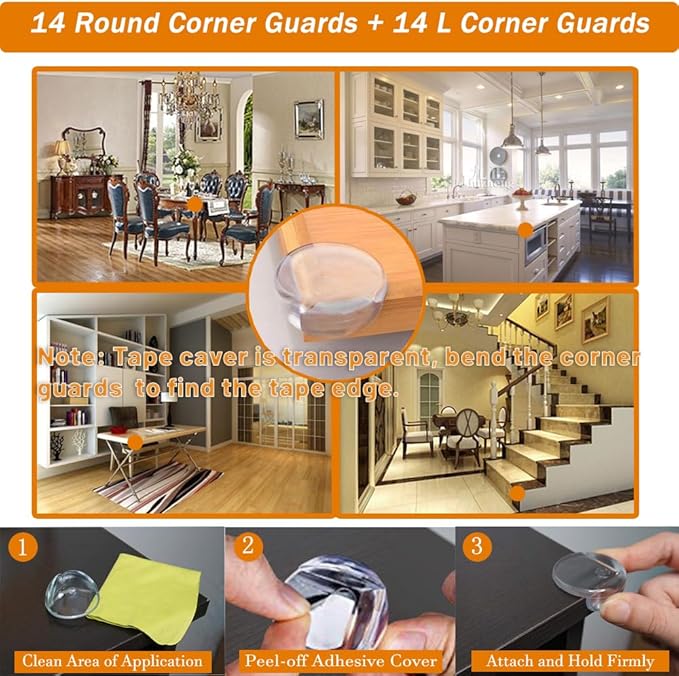Baitiny Baby Proof Kit, 112 Packs Baby Proofing Essentials Set - Magnetic Cabinet Locks, Corner Guards, Outlet Plug, Furniture Straps, Door Lever Lock - Child Safety Kit for Cabinets, Stove, Furniture