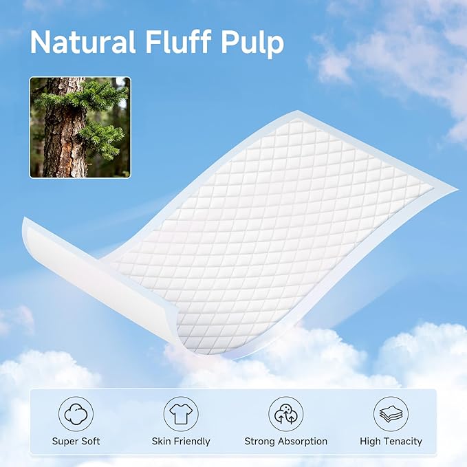 Disposable Changing Pads for Baby, 100 Pack 13 x 18 in Disposable Changing Pad Liners, Waterproof Disposable Underpads, Ultra Absorbent Super Soft Breathable Diaper Changing Mat