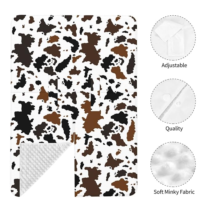 Cow Print Car Seat Cover Baby Stuff Western Infant Carseat Covers Baby Girl Highland Car Seat Canopy Boy Winter Multi Use Nursing Cover for Newborn Carseat Canopy Nursing Covers Newborn Shower Gift