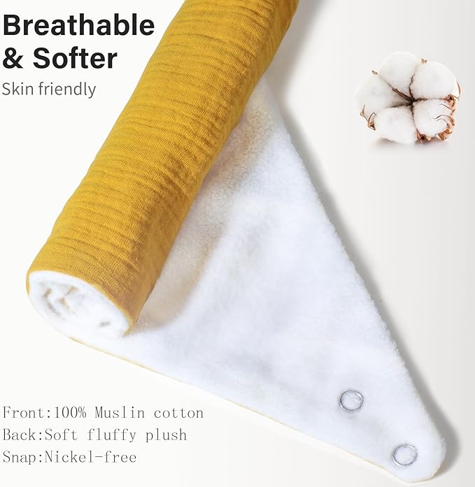 NISXABEBE Muslin Baby Bibs,Soft Triangular Baby Bandana Drool Bibs for Baby Boy Girl,Solid Colors Bib for Drooling Teething