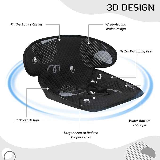 INFANZIA Dry Seat, Car Seat Protector Waterproof Carseat Liner Potty Training Toddlers, Baby and Infants, Piddle Pad for Carseats Strollers (Geometric Black, 1 Pack